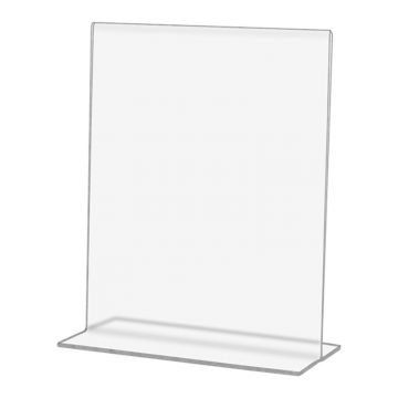 Table Tent: Clear Acrylic Table Tent Card Holder, 4 x 5 in., Open Bottom